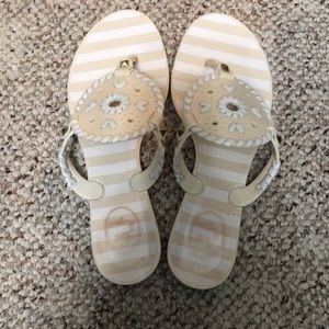 Jack Rogers jelly thong sandals.